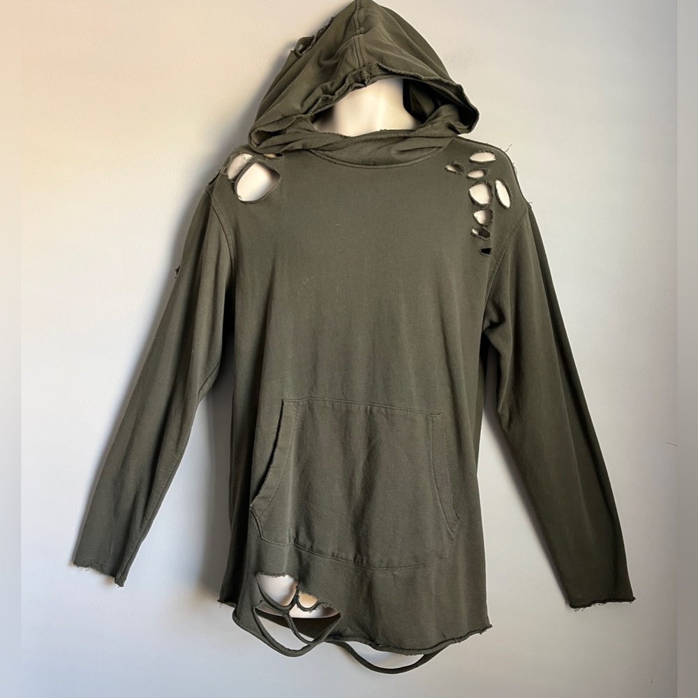Jordan Craig Legacy Men’s Olive Green Hoodie Distressed Oversize Sweater Sz. M